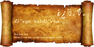 Ürge Valéria névjegykártya