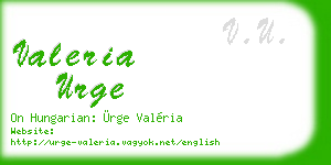 valeria urge business card