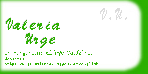 valeria urge business card